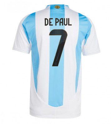 Argentina Rodrigo De Paul #7 Replika Hjemmebanetrøje Copa America 2024 Kortærmet